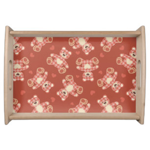 bear patchwork pattern serving tray