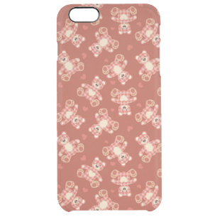 bear patchwork pattern clear iPhone 6 plus case