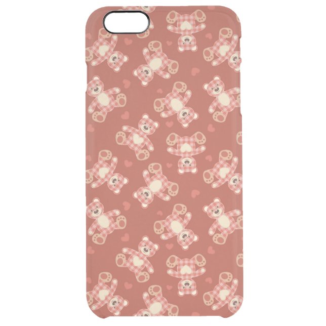 bear patchwork pattern uncommon iPhone case (Back)