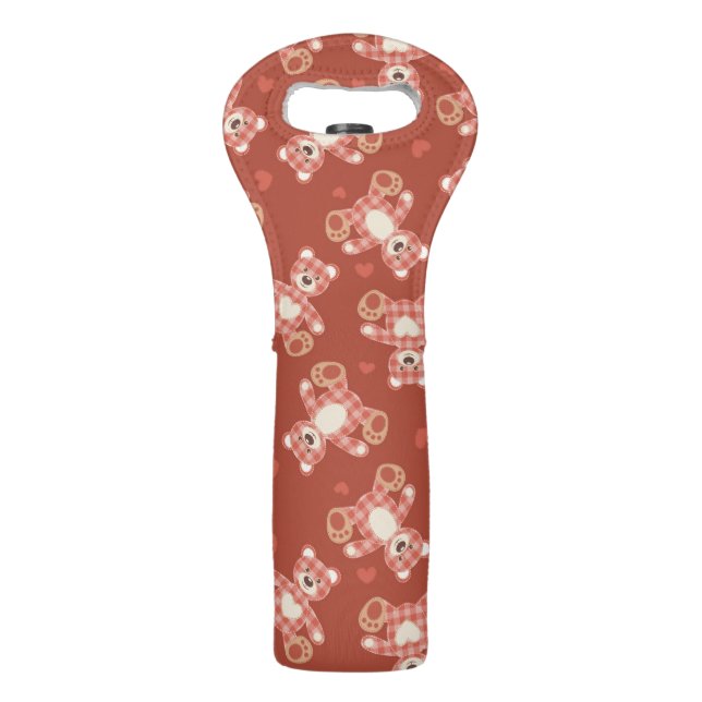 bear patchwork pattern wine bag (Front)