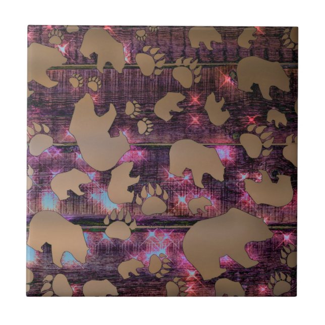 Bear Pattern Ceramic Tile (Front)