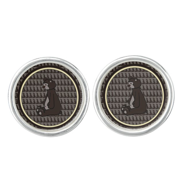 Bear pattern Cufflinks (Front)