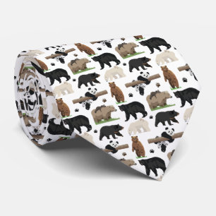 Bear Pattern Neck Tie