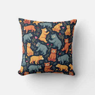 Bear Pattern Pillow Cushion