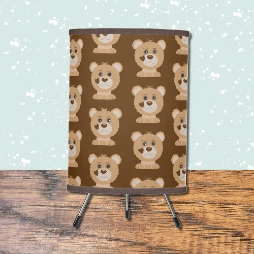 Bear Pattern Woodland Theme Brown Lamp