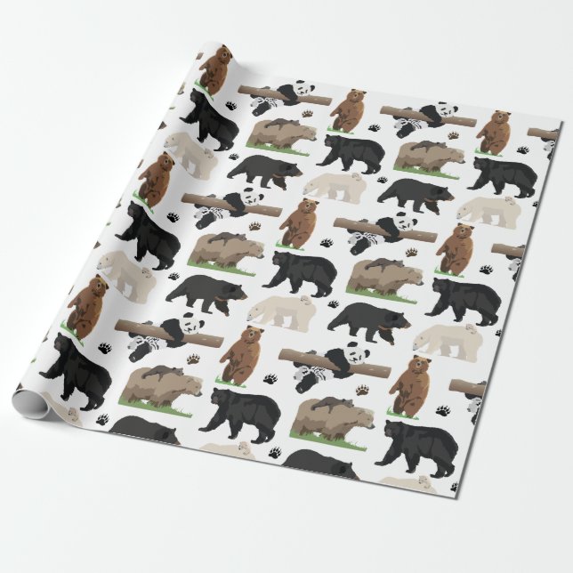 Bear Pattern Wrapping Paper (Unrolled)