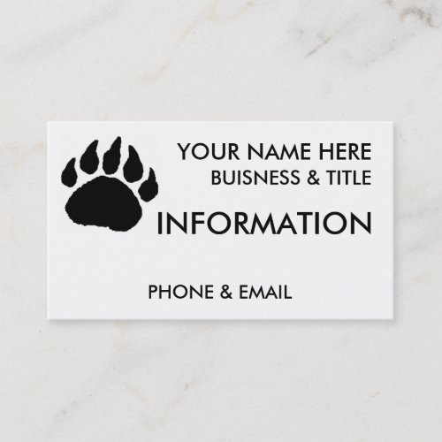 Bear Paw Buisness Cards