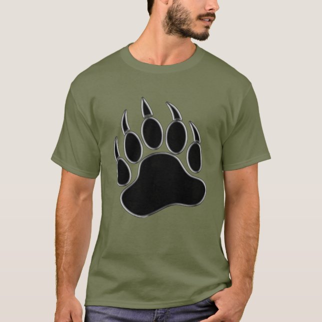 Bear Paw /Claw Silver lining - Fatigue Green Shirt (Front)