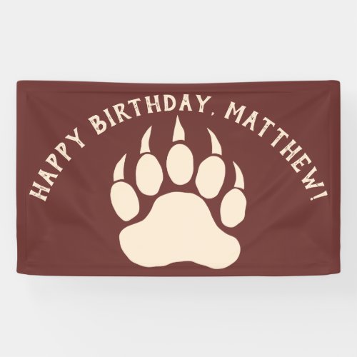 Bear Paw Custom Message Burgundy and Cream Banner