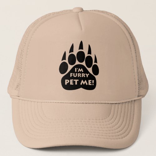 Bear Paw Gay Pride Hat IM FURRY PET ME Text