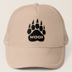 Bear Paw Gay Pride Hat "Woof" Text