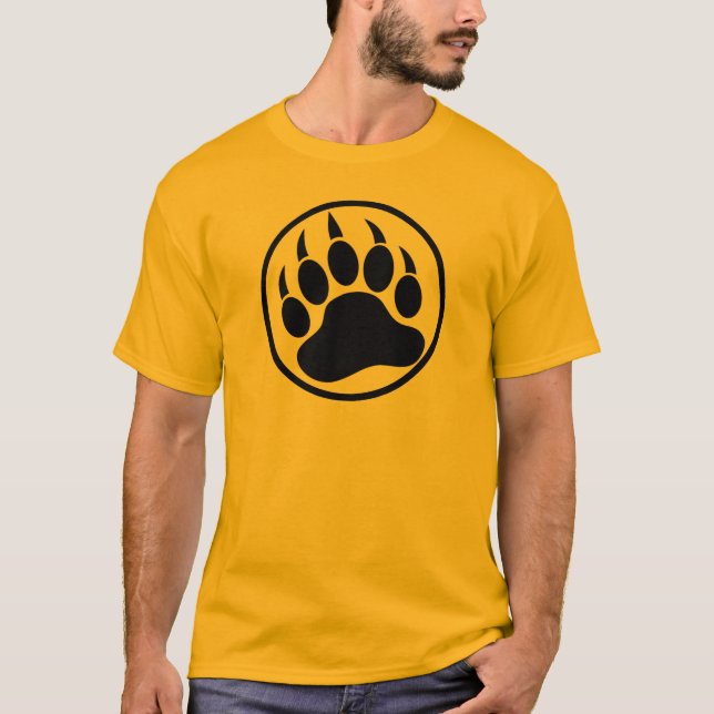 Bear Paw On The Front Woof On The Back T-Shirt (Front)