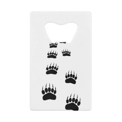 Bear Paw Print Credit Card Bottle Opener