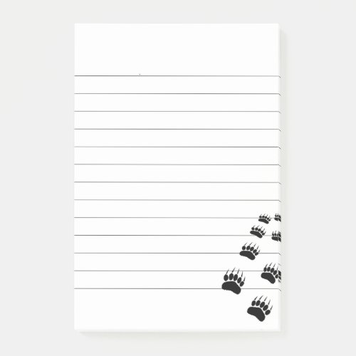 Bear Paw Print Lined Post_it Notes