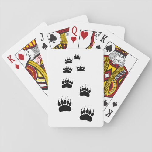 Bear Paw Print Playing Cards