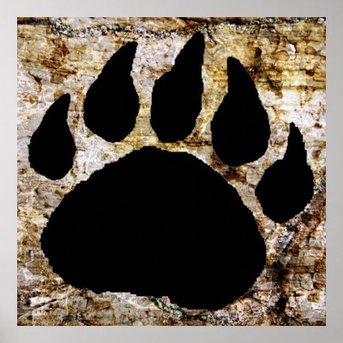 BEAR PAW PRINT POSTER