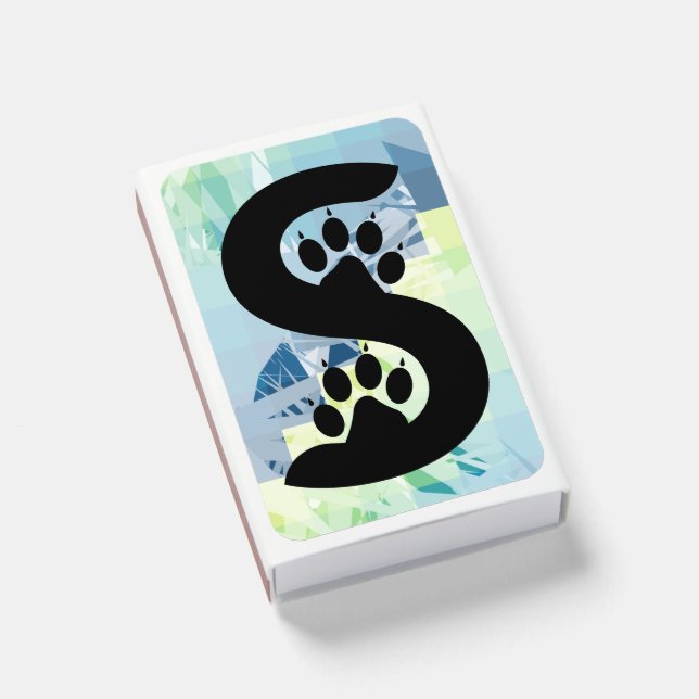 Bear Paw Prints Letter S monogram Matchboxes (Front Closed)