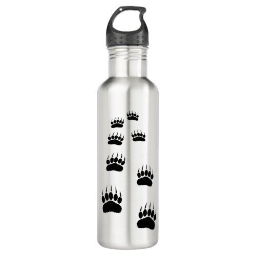 Bear Paw Prints Stainless Steel Water Bottle