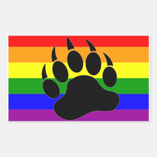 Bear Paw Rainbow Flag _ Sticker