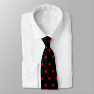 Bear Paw Red (black) Tie