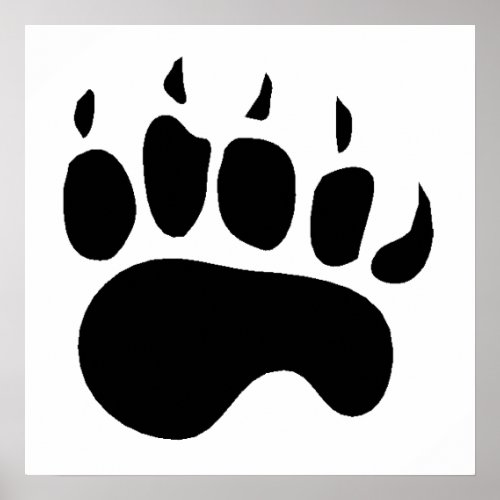 Bear Paw Silhouette Poster