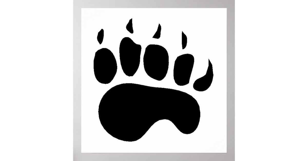 Download Bear Paw Silhouette Poster | Zazzle.com