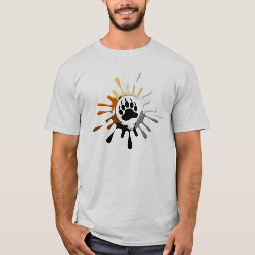 Bear Paw Splash Bear Pride Flag Hot  T_Shirt