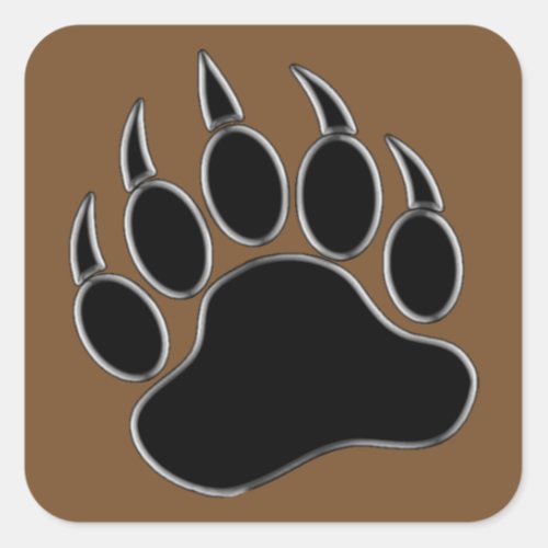 Bear Paw Square Sticker