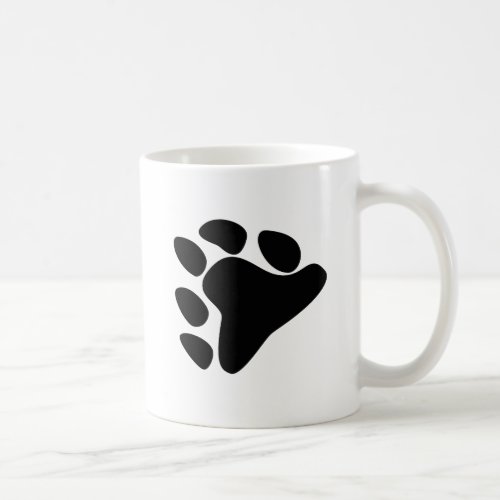 BEAR PAW SYMBOL BLACK COFFEE MUG