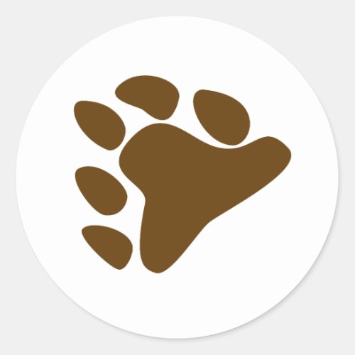 BEAR PAW SYMBOL CLASSIC ROUND STICKER