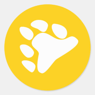 BEAR PAW SYMBOL WHITE CLASSIC ROUND STICKER