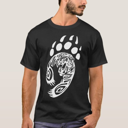 Bear Paw Tribal Grizzly Black Papa Momma T_Shirt
