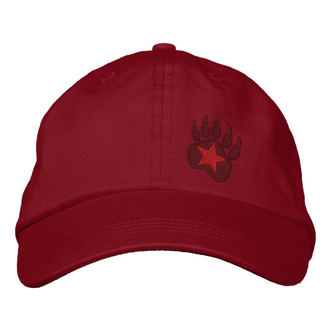 Bear Paw Wild Star Embroidery Embroidered Baseball Cap (Front)