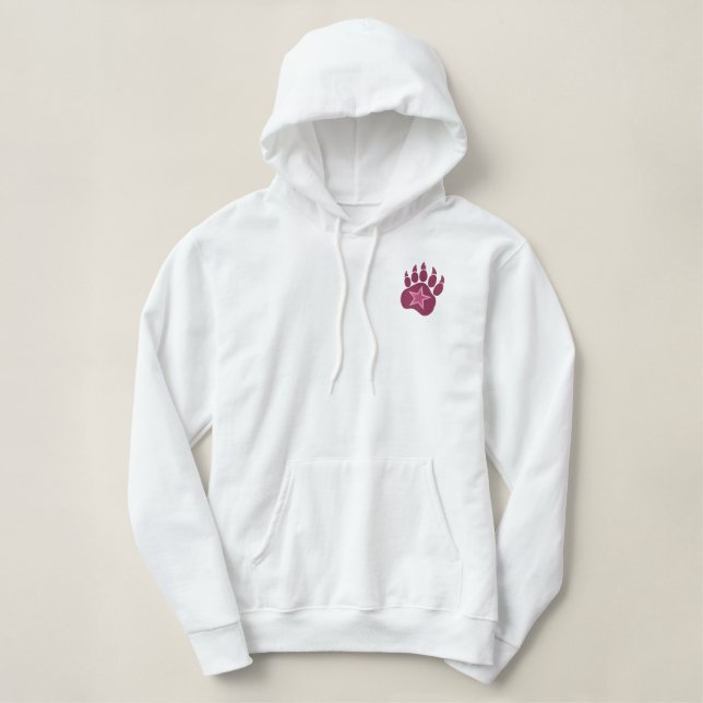 Bear Paw Wild Star Embroidery Embroidered Hoodie (Design Front)