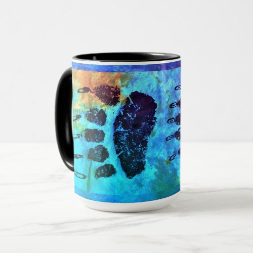 Bear Paws On Blue _ 15 oz Combo Mug