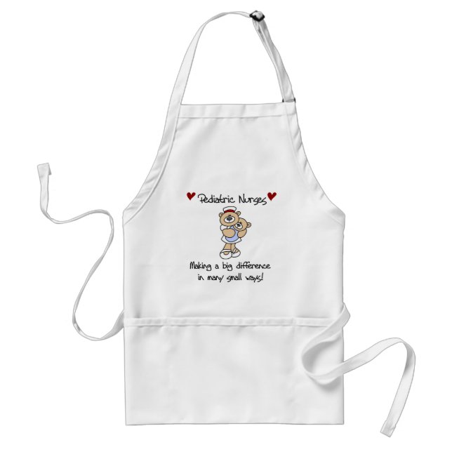 Bear Pediatric Nurses T-shirts and Gifts Adult Apron (Front)