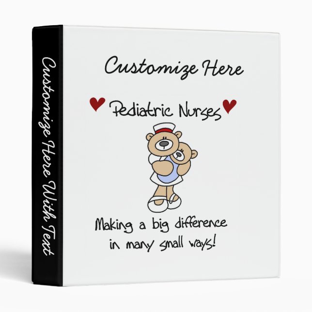Bear Pediatric Nurses T-shirts and Gifts Binder (Front/Spine)