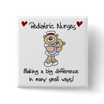 Bear Pediatric Nurses T-shirts and Gifts Button
