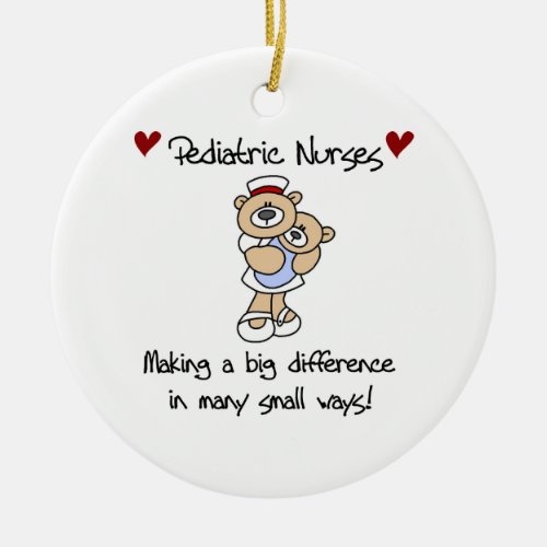 Bear Pediatric Nurses T_shirts and Gifts Ceramic Ornament