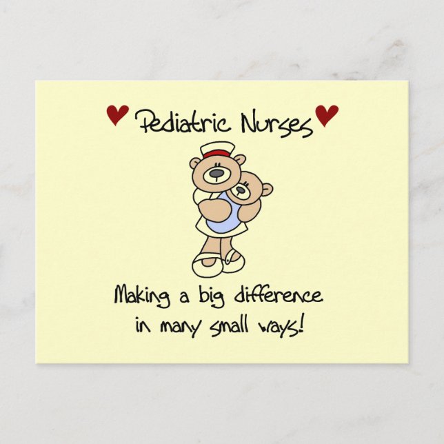 Bear Pediatric Nurses T-shirts and Gifts Postcard (Front)