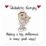 Bear Pediatric Nurses T-shirts and Gifts Square Sticker