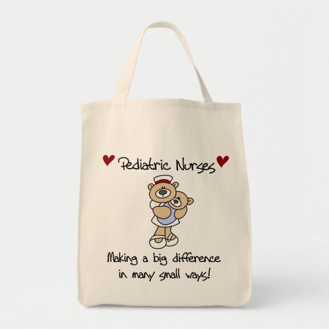 Bear Pediatric Nurses T-shirts and Gifts Tote Bag (Front)