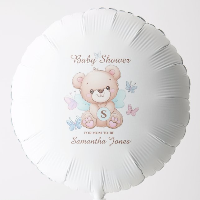 Bear Personalized Baby Shower Balloon (Front)