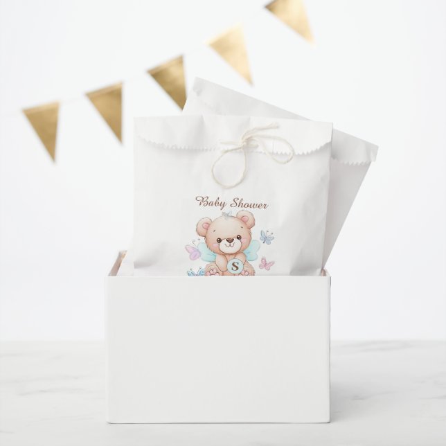 Bear Personalized Baby Shower Favor Bag (Party)