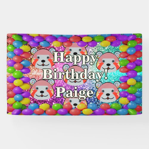 Bear Personalized character birthday banner