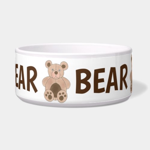 BEAR Personalized Dog Brown Tan Teddy Plush Animal Bowl