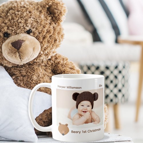 Bear Photo Baby First Christmas Coffee Mug