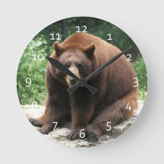 Bear Photography Round Clock