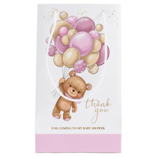 Bear Pink Balloons Baby Shower Gift Bag