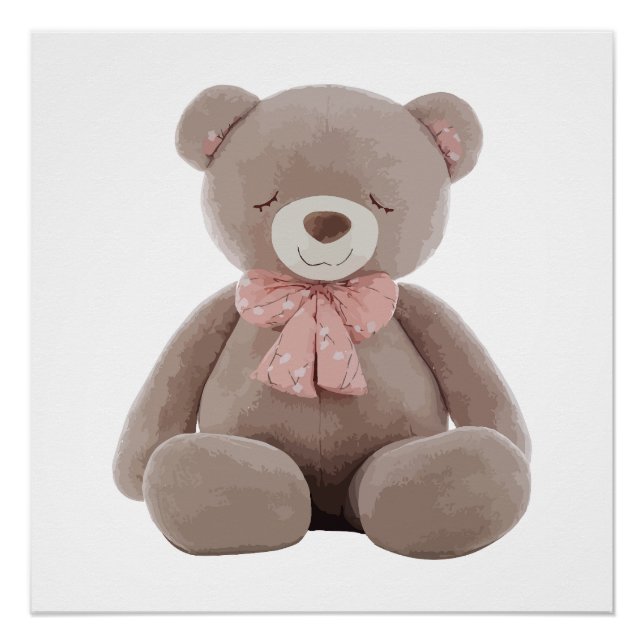 Bear pink Cartoon Poster (Front)